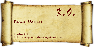 Kopa Ozmin névjegykártya